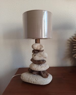 Lampe Salon Bois Flotté et Galets LB16